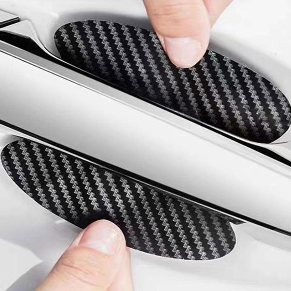 Carbon Fiber Car Stickers 4pcs Protective Carbon Fiber Cover Film Stickers Carbon Fiber Anti Scratches Door Handle Paint Cover