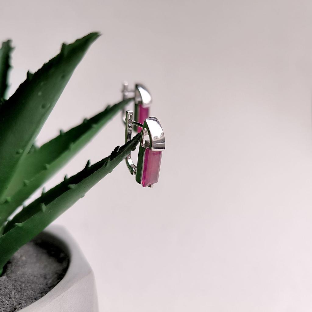 Srebrne kolczyki z naturalnym rubinem 3.231ct (2167341)