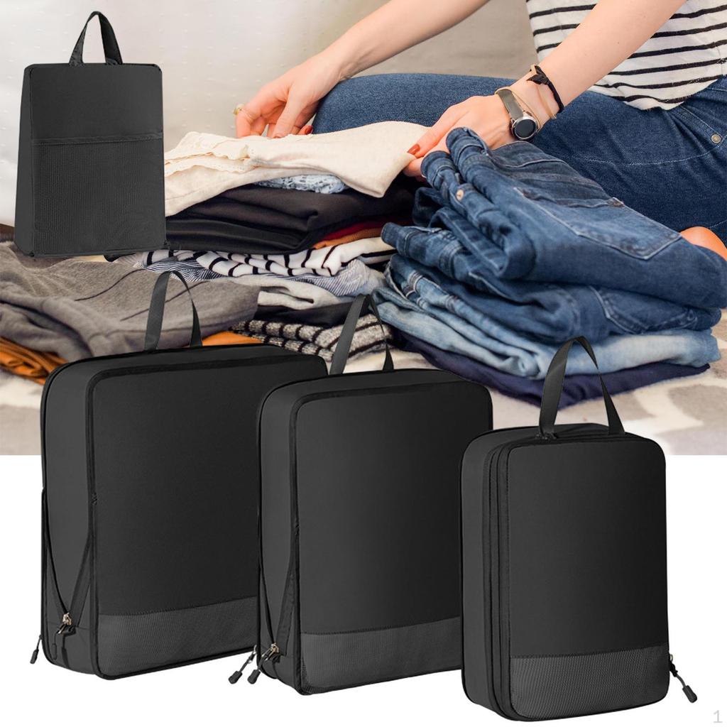4 Piece Compression Packing Cube Set for Travel, Clothing, Packing, Organizer, Water Resistance And