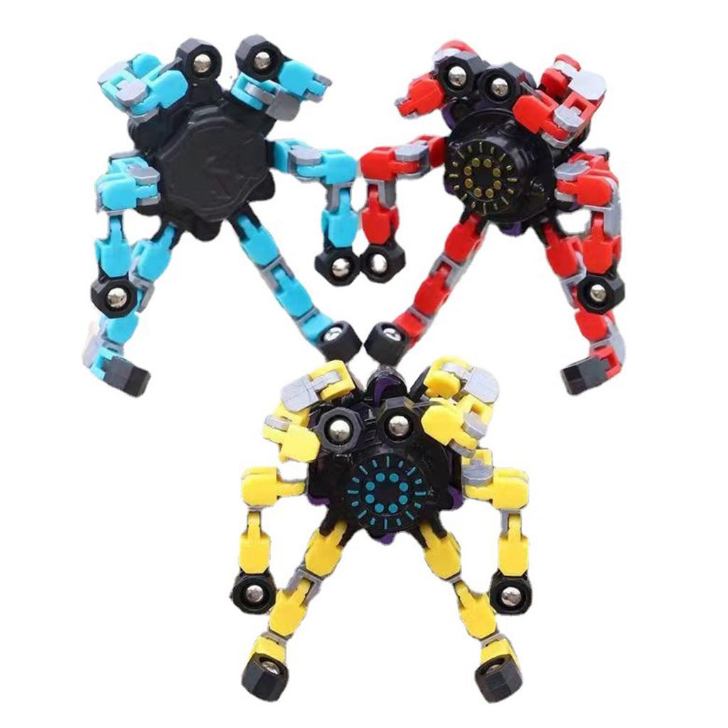 Deformable Robot Decompression Fingertip Toy DIY Deformable Robot Funny Sensory Fidget Toys for Kids Adults Anxiety Stress Relief Toy