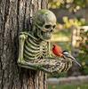 Resin Bird Feeder Ornament Garden Statue Cartoon Animal Figurine Outdoor Yard Art Sculpture Creative Wildlife Gift