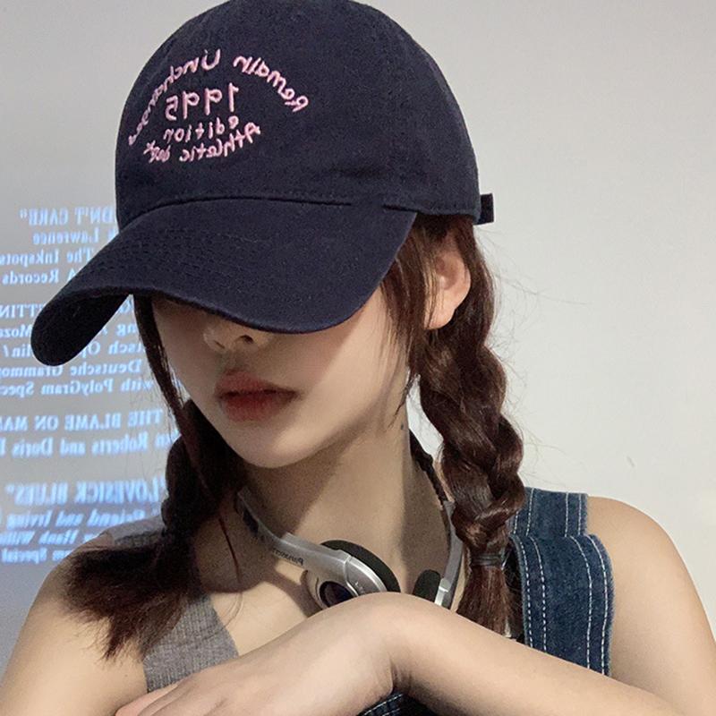 Ricygvm Letter Embroidery Baseball Cap For Women Fashion Duck Tongue Caps Korean Girl Outdoor Sun Visors Solid Cotton Peaked Hat