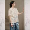 JK&JS Tencel Baumwolle Bestickte Neue Chinesische Stil Bluse