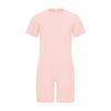 Barn Jenter Gutter Adaptivt Tøy Rund Hals Kort Ermet Glidelås i Ryggen Ensfarvet Jumpsuit