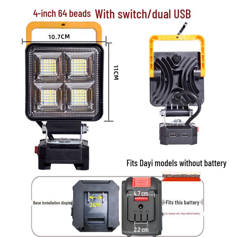 Big Muyi Tian Handheld LED Work Light with Lithium Battery for Auto Repair, Fishing, and Camping