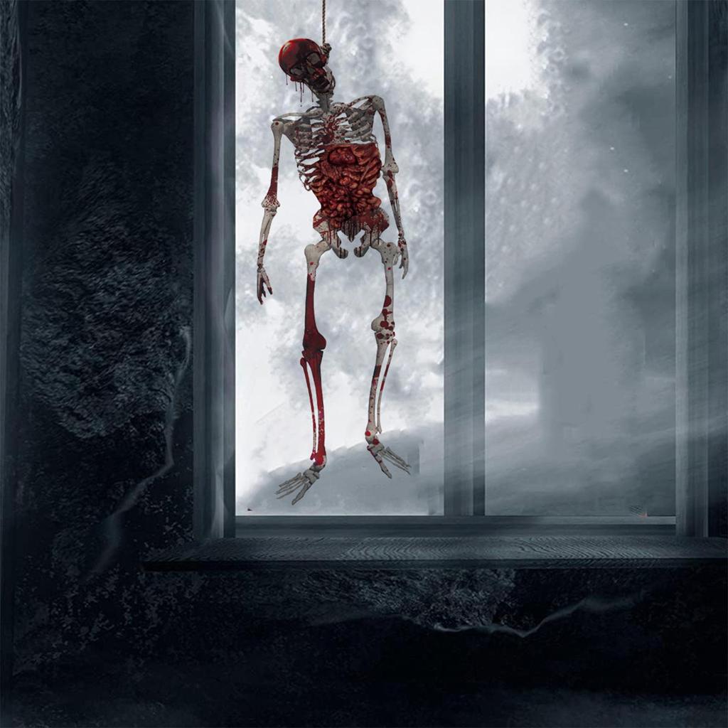 Halloween Window Stickers Suspending Corpse Halloween Window Decorations Stickers Spooky Wall Stickers Glass Window Decals