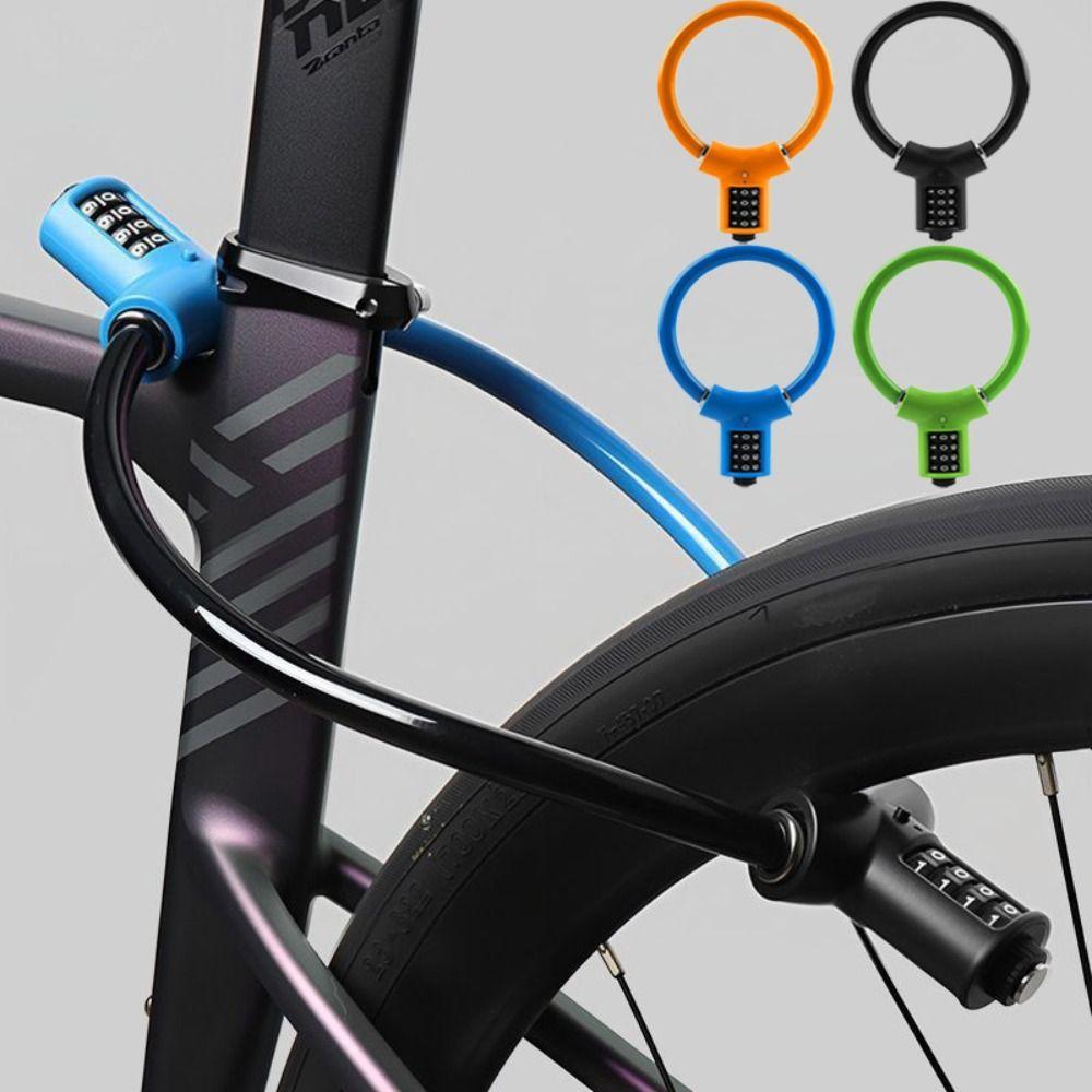 Portable Bike Cable Lock Steel Cable Ring Lock High-strength Bicycle Combination Lock E-Scooter