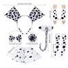 Dalmatiner Welpen Kostüm Set Ohr Stirnband Schwanz Fliege Nase Handschuh Tutu Rock für Kind Halloween Weihnachten Tier Cosplay