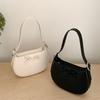 Niche Style Underarm Bag Women's Oval Simple Small Handbag Fashion Bow Spring and Summer New Shoulder Bag Women