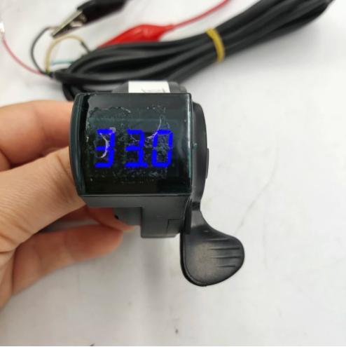 Thumb Finger Shifter Throttle With Digital Display Accelerator 12-120v Universal for Electric Bike Scooter Tricycle VL Indicator