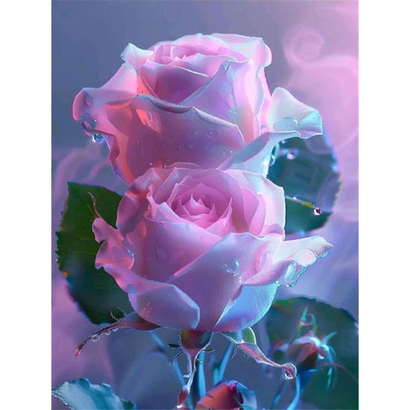 

DIY Алмазная картина Цветок Вышивка крестом Набор Мозаика Искусство Алмазная картина Полный круг/квадрат Алмазное украшение для дома Round 20x30cm