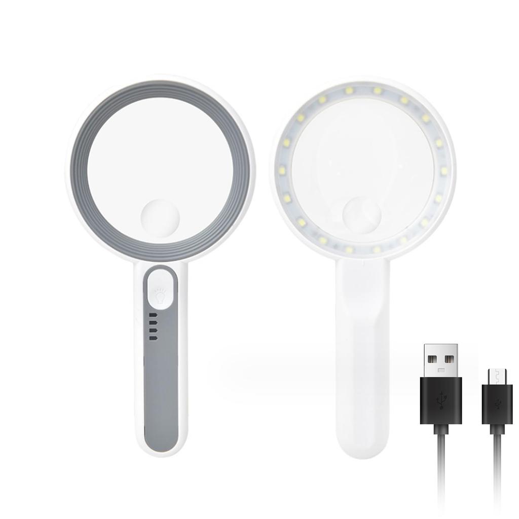 Siawadeky Handheld Magnifying USB 30x with LED 3 Dimmable Easy Magnifying Suitable for Children and Suitable for Newspaper Insect Precision Lens