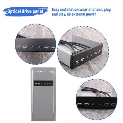 5.25 Inch Desktop Pc Case Internal Front Panel Usb Hub 2 Ports Usb 3.0 And 2 Ports Usb 2.0 With Hd Audio Port 20 Pin Connector