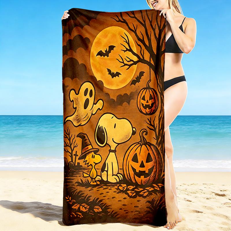 1Pc Snoopy'S Halloween Night Beach Towel Quick Dry Multiuse For Beach Pool Gym Yoga Home Travel Christmas Halloween Xmas Gift S1508