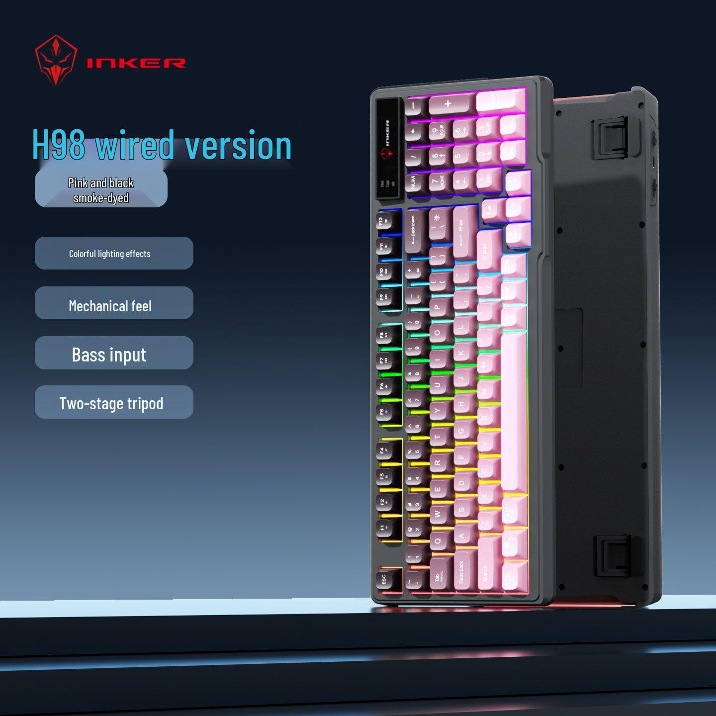 

Бездротова механічна клавіатура та миша з підтримкою Bluetooth у двомовному режимі - Градієнтний дизайн для офісного використання, безкоштовна доставка