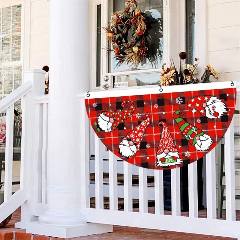 Christmas Outdoor Fan-shaped Flag Banner Christmas Decor for Home Cristmas Drop Ornament Xmas Navidad Gift New Year