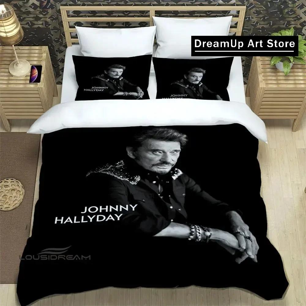 rock star Johnny Hallyday Bedding Set Boys Girls Twin Queen King Size Duvet Cover Pillowcase Bed boys Adult Bedroom