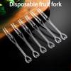 500PCS Disposable Fruit Fork Love Fruit Fork Fruit Stick Plastic Fruit Insert Transparent Commercial Thickened Hotel KTV
