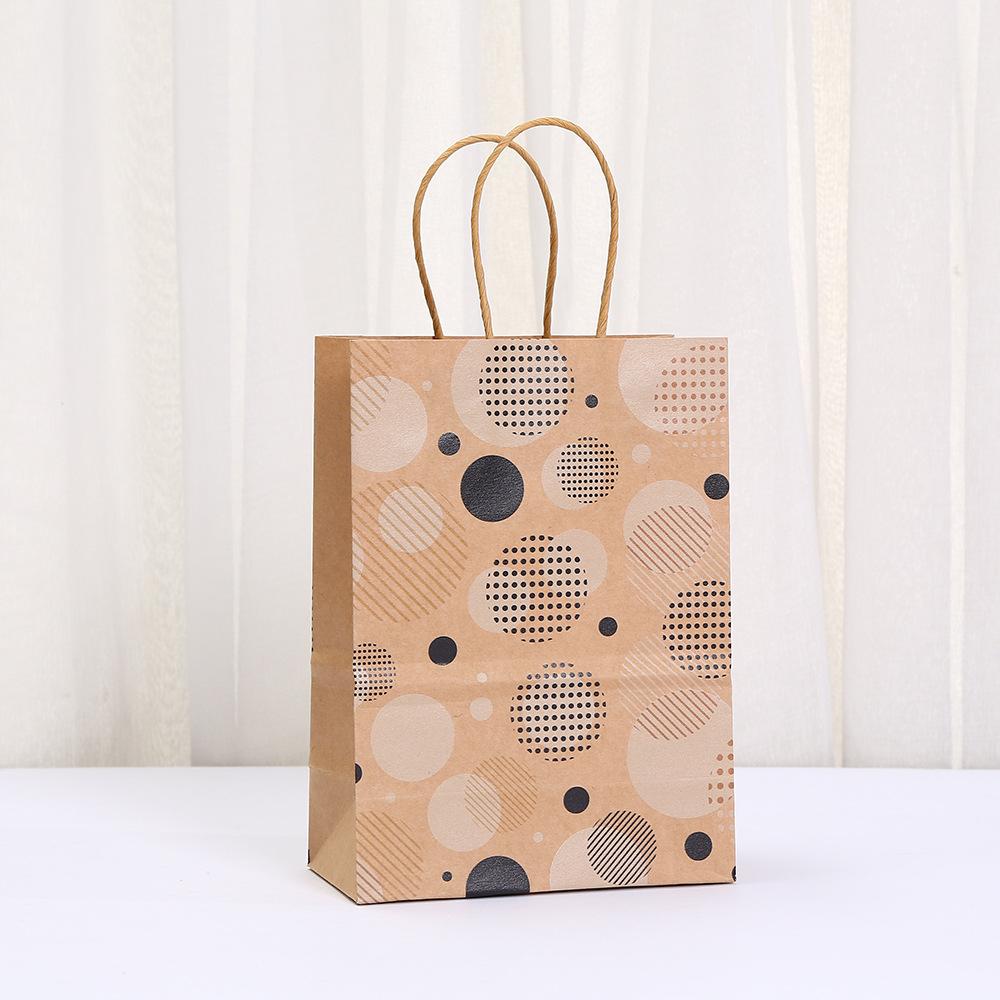 StoBag 2026 NEW Polka Dot Kraft Paper Gift Bags Reusable Eco Friendly Tote for Birthday Party Favor Packaging Shopping