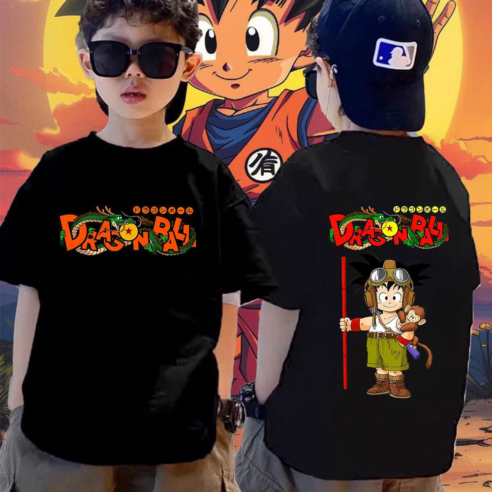 Dragon Ball Z Children's T-shirt Cute Anime Boy 1-11 Year Old Super Saiya Cartoon T-shirt