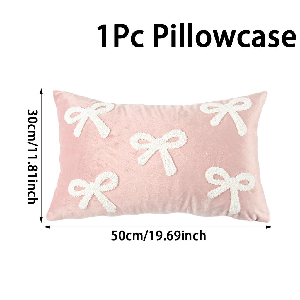 Cute Bow Pillowcase Birthday Party Decor Soft Pillow Cover for Home Girls Favors Cushion Cover Wedding Baby Shower Supplies