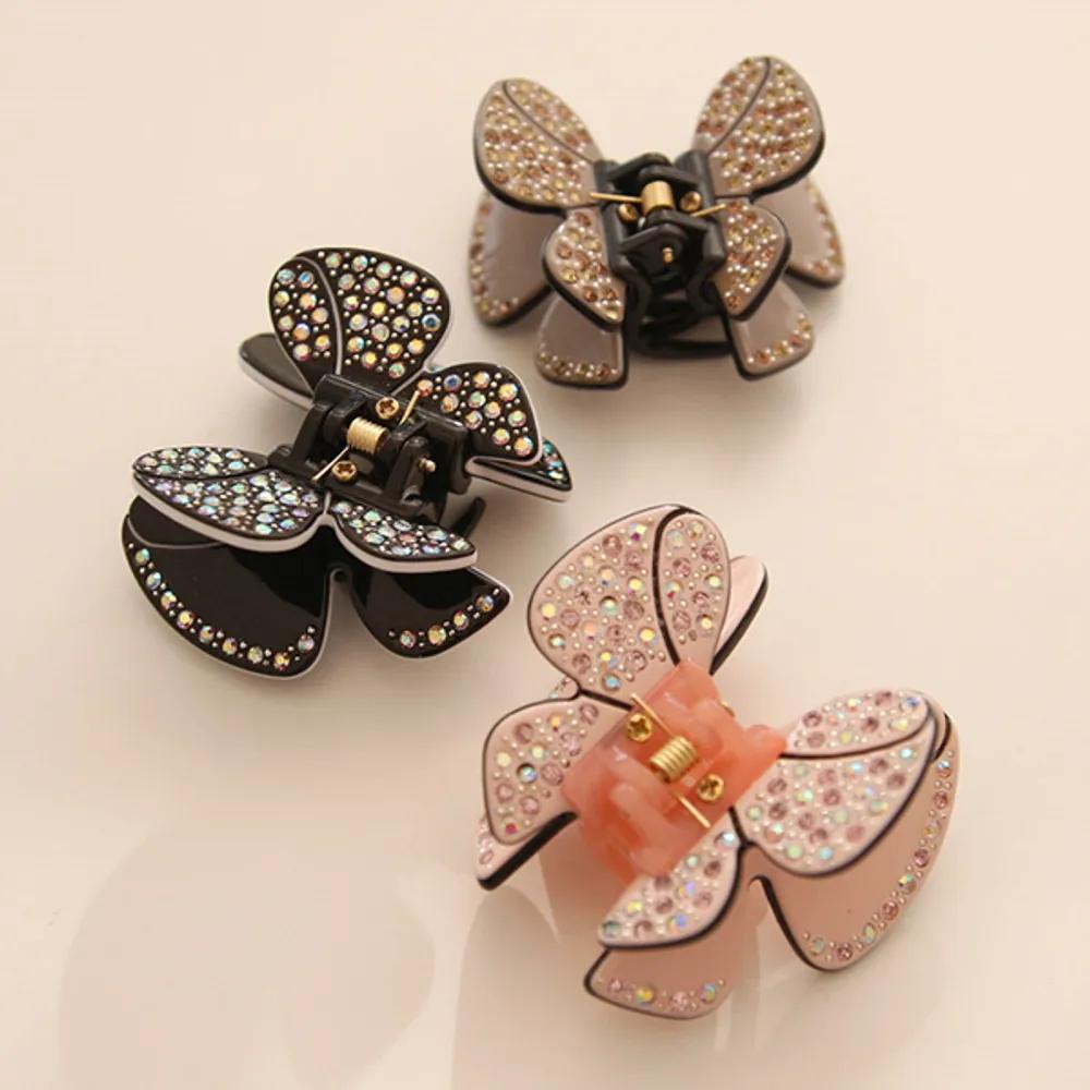 bydaisy Ba0455 Butterfly Celluloid Cubic Hair Clip brown