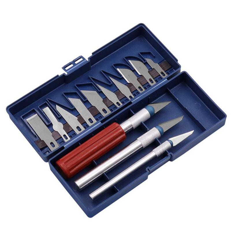 

13 in1 Metal Carving Knife Pen Style Art Seal Cutting Manual Combination Paper Cuttings Non-Slip Gadget DIY Precision Repair Tool Pack of 1
