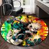 1pc My Hero Academia Anime Theme Round Carpet  Office Chair Mat, AntiSlip Rug, Suitable for Home, Living Room, Bedroom, Game Room