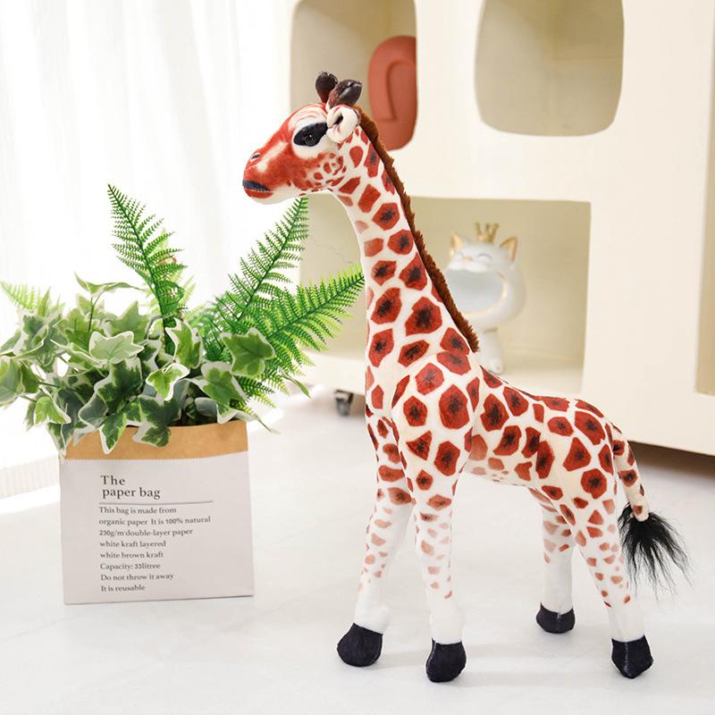 Simulation giraffe doll plush toy zoo deer sika deer doll girl soothing rag doll