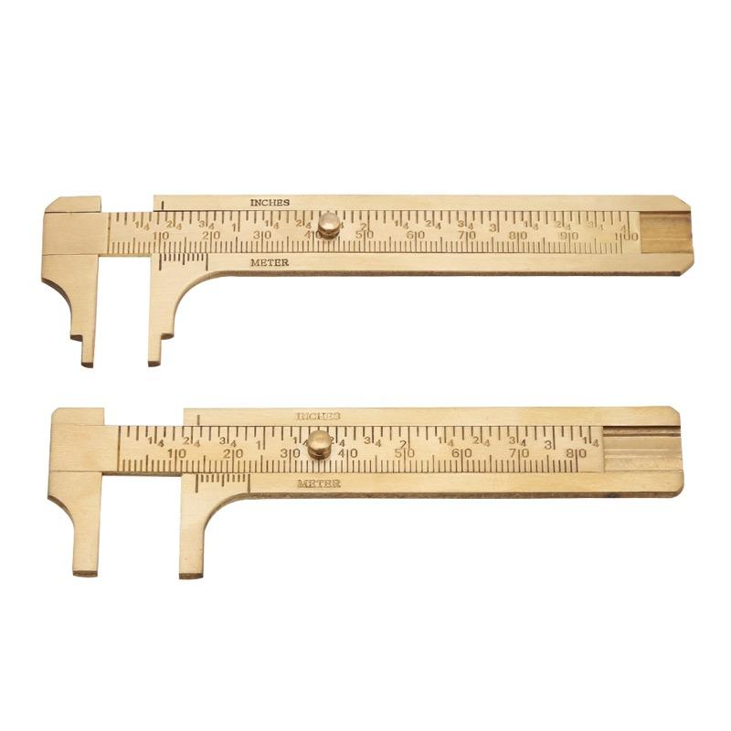 1pc Brass Vernier Caliper, Dual Scale MM & Inch for Precision Measurement, 0.02mm Accurate Tool for Machinist Jeweler