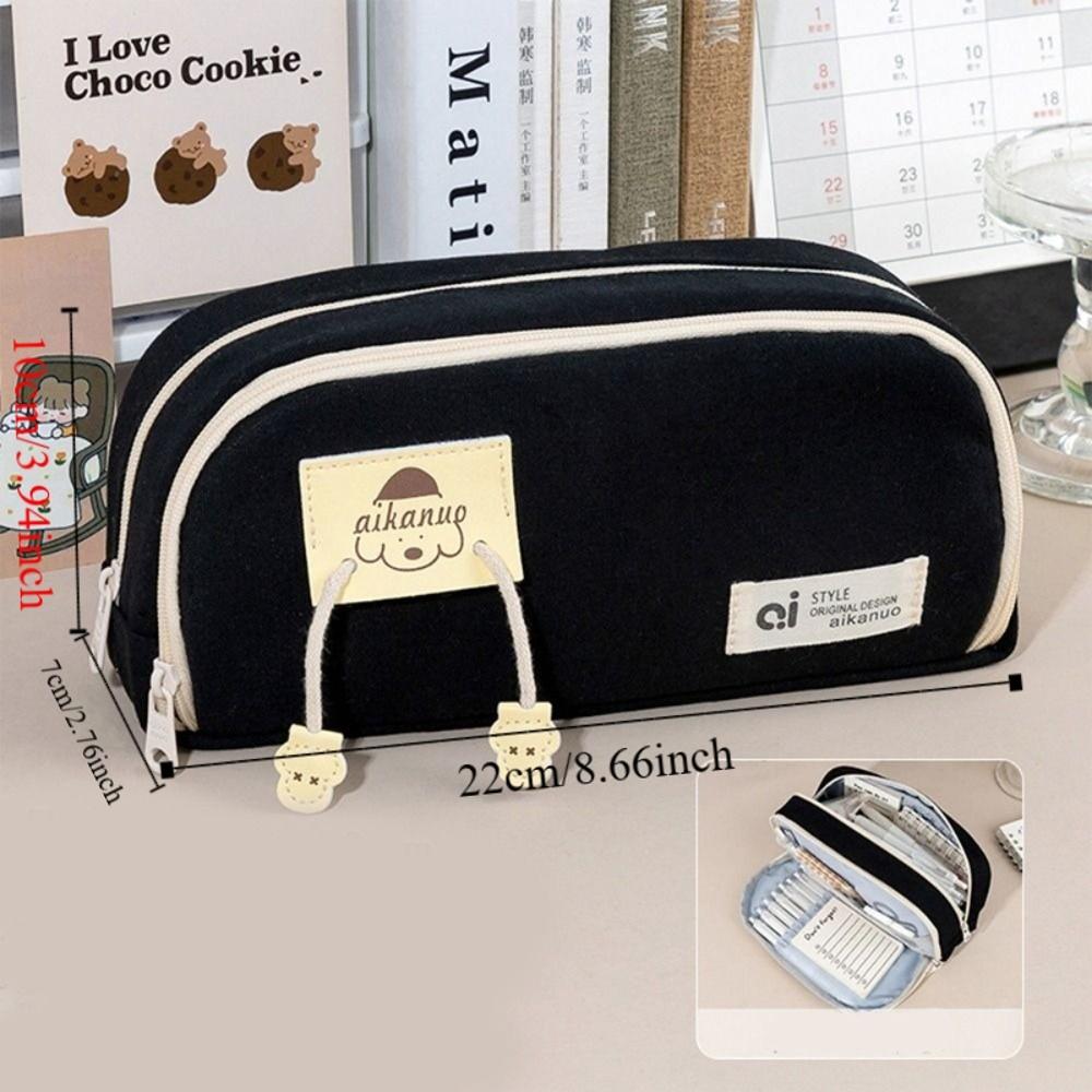 Desktop Storage Canvas Stationery Bag Korean Style Puppy Pencil Pouch  Office