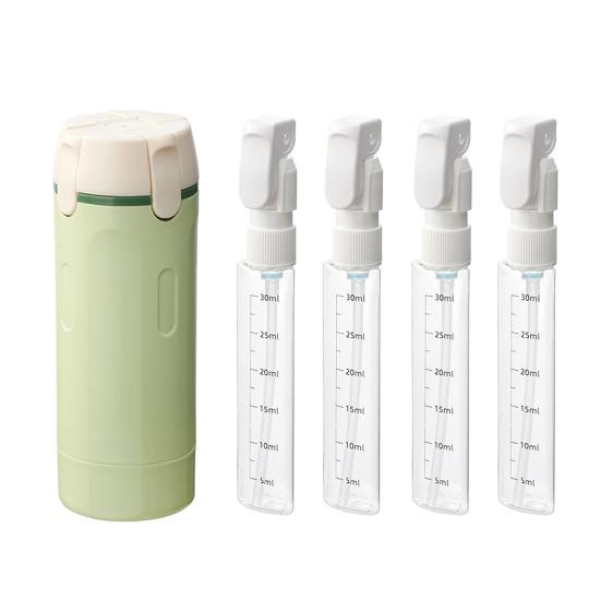 

4Pcs/Set 30ML Travel Bottle Leak Proof Reusable Lotion Conditioner Shampoo Storage Bottle Dispenser Portable Refillable Empty Toiletries Container зелений