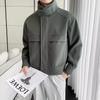 Trendig koreansk stil ulljacka för män - Höst/Vinter Kort, Förtjockad Kappa