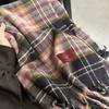 Christmas Wishes Festive Atmosphere New Year's Plaid Tassel Scarf Women's Winter Korean Version Versatile Thickened Warm Scarf Shawl