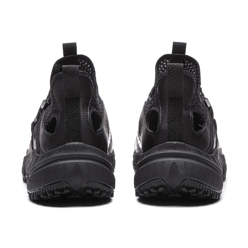 Li Ning Cushioning Slip Resistant Abrasion Resistant Support Lightweight Low Top Casual Running Shoes Men's Black ARSW121-2