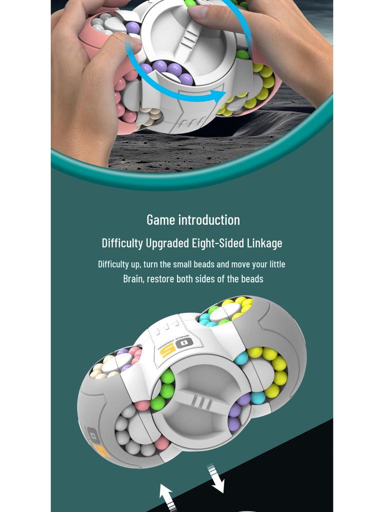 Eight-Sided Rotating Beaded Puzzle: Multi-Dimensional Pull-Tab Cube