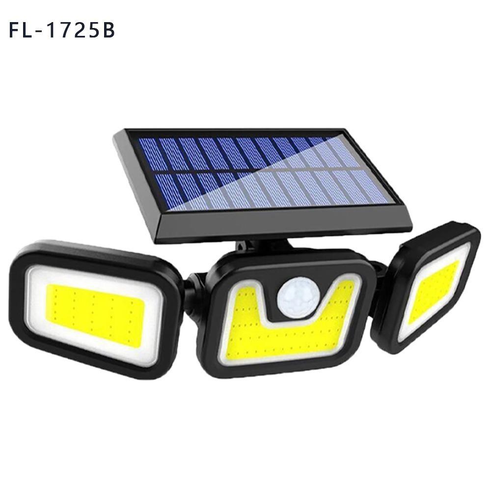 Rotating Three-Head Solar Outdoor Waterproof Wall Light with Motion Sensor