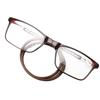 Unisex Magnetische Nacken-Hänge-Lesebrille mit HD Quadratischem Rahmen & Teleskopbügeln