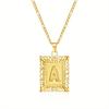 European and American style simple square 26 letter pendant necklace women's personality high-end design jewelry