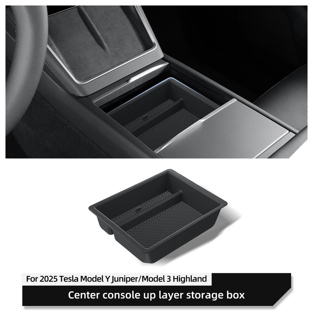 For Tesla Model Y Launch 2025 Juniper/Model 3 Highland Car Center Console Storage Box Tray Accessories Tidying