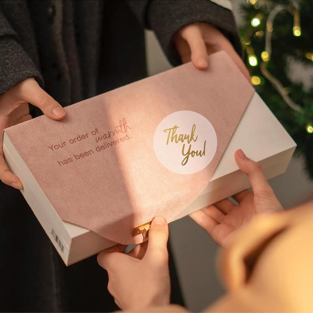 500 Pcs Gold Foil 'Thank You' Stickers for Small Business Gift Seal Labels Envelope Decoration
