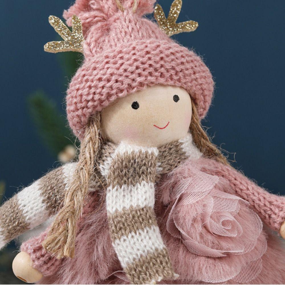 Antler Christmas Plush Girls Pendant Xmas Ornament Christmas Tree Pendant  New Year
