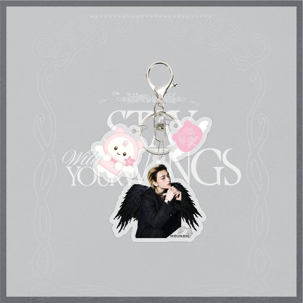 Neuer 26 Jahre Stray Kids SKZOO Niedlicher Acryl Schlüsselanhänger Stay with Your Wings FELIX HYUNJIN Zubehör Tasche Schlüsselanhänger