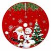 Round Christmas Tree Skirt Washable Xmas Tree Mat Retro Tree Bottom Apron  Christmas Decoration