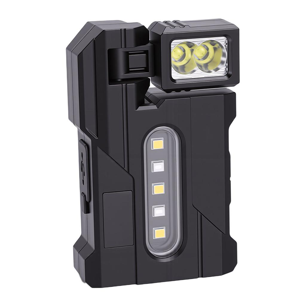 Pocket Flashlight 180 Deg Rotating Head Magnetic Rechargeable Mini Flashlight Work Light with Digital Display for