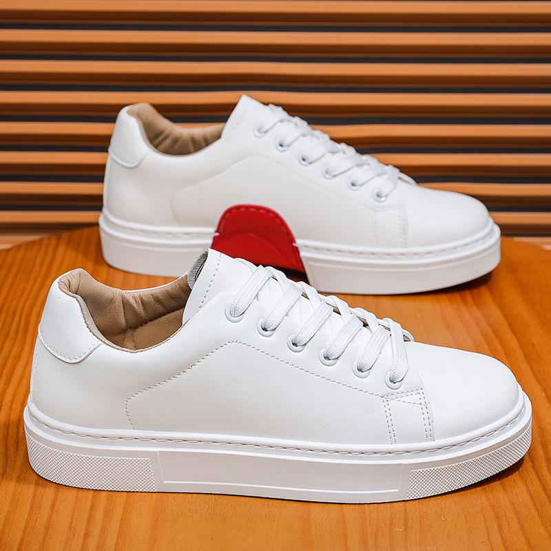 

2025 autumn new men s shoes personalized white shoes men s fashion trend Korean version flat-bottomed versatile casual board shoes 39 белый