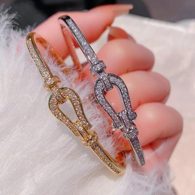 2026 European and American High-end Micro-inlaid Horseshoe Bracelet Niche Design Light Luxury Fashion Bracelet Bracelet