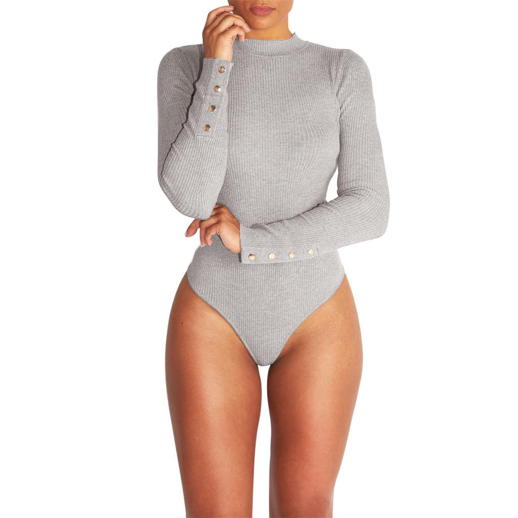 Womens Long Sleeve Shirt Jumpsuit 