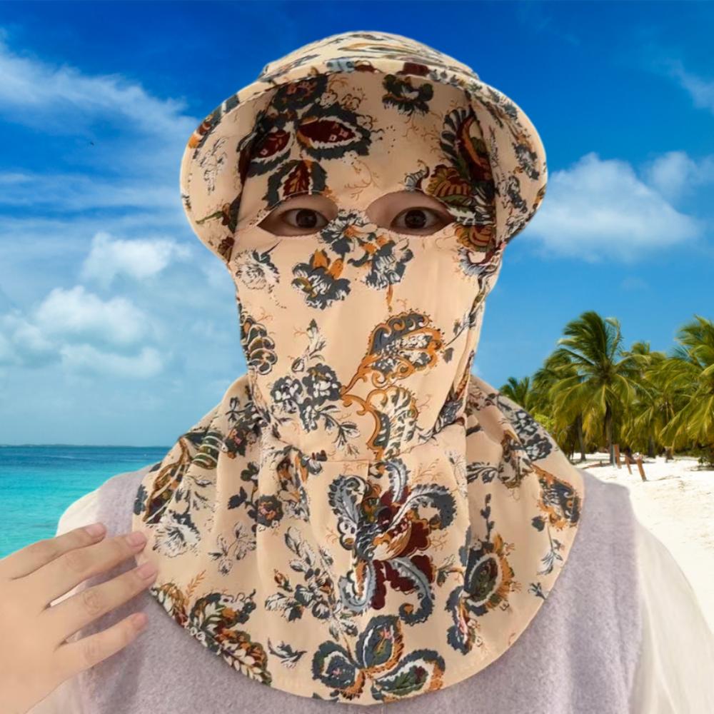 Cappello da Sole con Mascherina a Tesa Larga Traspirante Leggero Cappello da Lavoro per la Raccolta del Tè Copertura Totale Protezione UV Cappello da Pescatore Estivo per Esterno