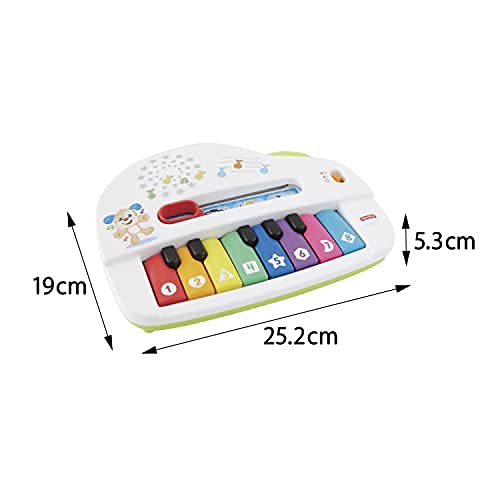 Mattel Fisher-Price Bilingual Piano [6-36 Months] [Baby Toy] [Educational, English, Foreign Language] [Gift] GKV22